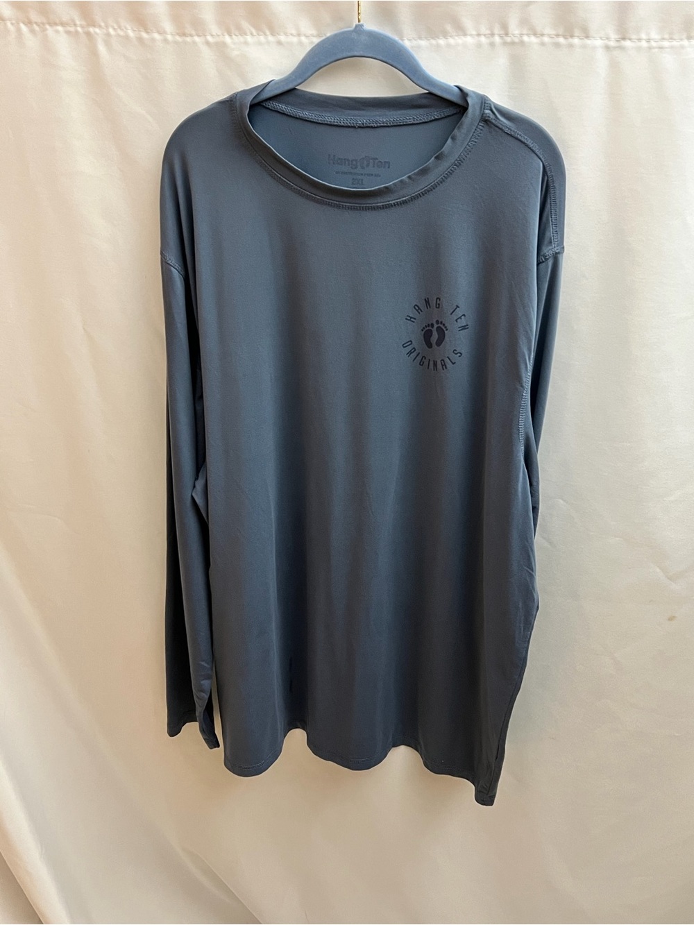 Hang Ten Originals Men’s 2XL Gray Long Sleeve Performance Athletic Shirt